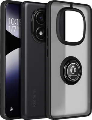 Image de Avizar, Xiaomi Redmi Note 14 Pro 5G / 4G, Note 14 Pro Plus coque anneau métallique, noir