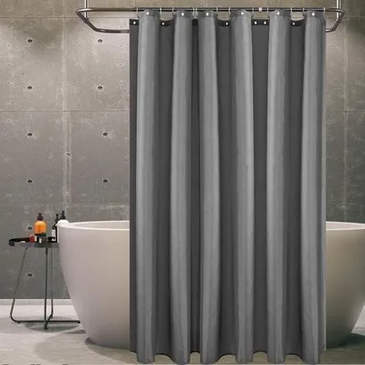 Produktbild von Duschvorhang, Textil, schimmelresistent, wasserdicht, waschbar, antibakteriell, Polyester, Badvorhang mit 8 Duschvorhangringen