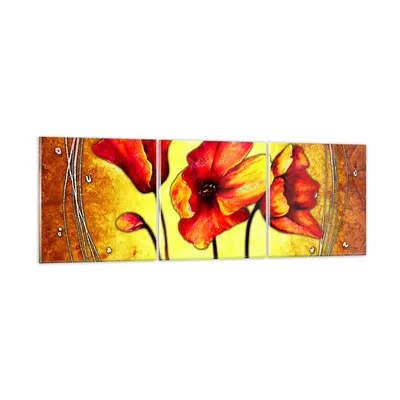 Produktbild von Bilder auf glas - Blumen Schilder Stiel Linien - 90x30cm - Glasbilder - Wandbilder - Kunstdruck - zum Aufhängen bereit - Wanddekoration aus Glas - Glas Bilder - Wandbild auf Glas - GCA90x30-0816