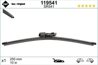 Produktbild von SWF DAS ORIGINAL Heckscheibenwischer Stück für VW Golf VIII Schrägheck (CD1) Flach 250mm