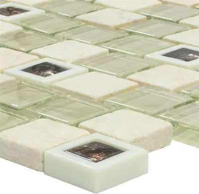 Produktbild von Glas Kunststoff Naturstein Mosaik Lunaquell Beige