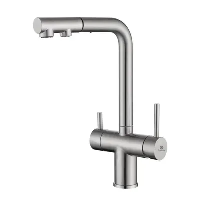 Produktbild von Retro-Küchenarmatur, Ausziehbrause, Dreiwegefilter, LAYNA, Gold