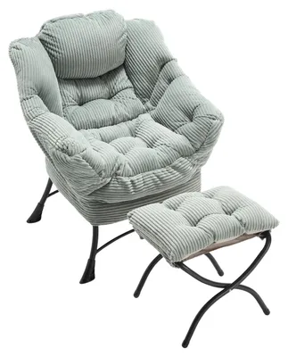 Immagine prodotto di Poltrona relax - Poltrona - Sedia imbottita - Con poggiapiedi - Design ergonomico - Struttura in metallo