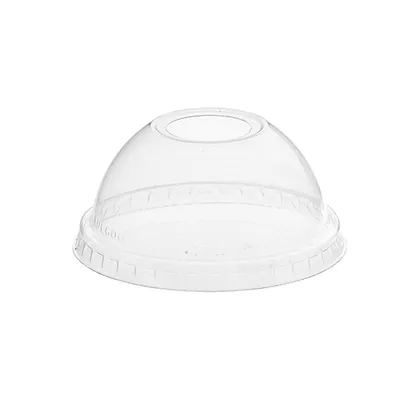 Produktbild von 50 Dom-Deckel "Hurricane", PET rund Ø 7,8 cm · 3,8 cm glasklar mit Lochung