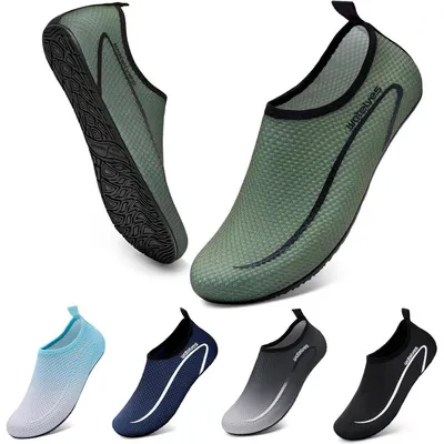 Produktbild von Wasserschuhe Badeschuhe Damen Herren Aquaschuhe Schnell Trocknend Slip-on Atmungsaktiv 36/37 EU Armee Grün