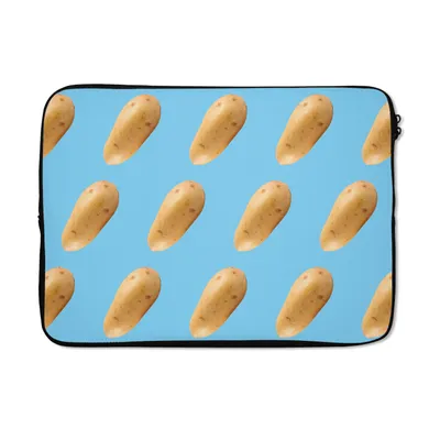 Produktbild von MuchoWow® Laptop Hülle 14 ZollKartoffel - Muster - Blau Laptoptasche - Laptoptasche - Stoßsicher - Schutzhaube