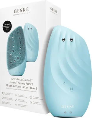 Produktbild von Elektrische Gesichtsreinigungsbürste 8 in 1 Silikon Gesichtsmassagegerät mit Wärmefunktion Anti Aging Hautpflege Gerät für Tiefenreinigung & Lifting
