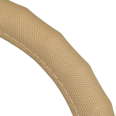 Zdjęcie produktu dla Pokrowiec na kierownicę HEYNER® Auto 37–39 cm – miękki, antypoślizgowy, beżowy, delikatnie perforowany, bezwonny, antypoślizgowy
