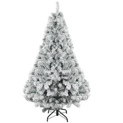 Image de Arbre de Noël artificiel de 180 cm, avec effet neige, en PVC – Décorations de Noël : 800 pointes