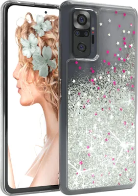 Produktbild von EAZY CASE - Glitzer Hülle kompatibel mit Xiaomi Redmi Note 10 Pro Glitzer Schutzhülle, Soft Case, Backcover Transparent mit Motiv