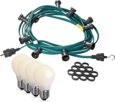 Produktbild von Illu-/Partylichterkette 40m - Außenlichterkette grün -  Germany - 60 opale LED Tropfenlampen