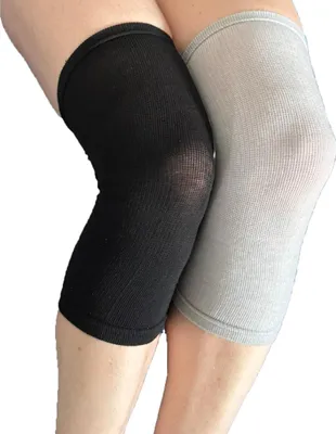 Produktbild von 2 Stück Kniewärmer Gr. S-XL schwarz oder grau, Farbe:Grau