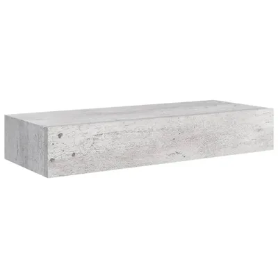 Produktbild von Wandregal mit Schublade Betongrau 60x23,5x10 cm MDF
