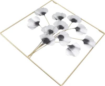 Obrázek produktu pro Metal Leaf Wall Art Decor Luxurious Metal Ginkgo Biloba Wall Hanging Decoration for Home Living Room Bedroom Office B