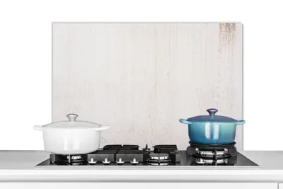 Obrázek produktu pro KitchenYeah® Splashback kitchen - Kuchyňský splashback - Ochrana stěny sporáku a dřezu - Beton - Stěna - Bílá 80x55 - Alu-Dibond (alternativa ke skleněnému splashbacku) - Tepelně odolný - Splashback na sporák -