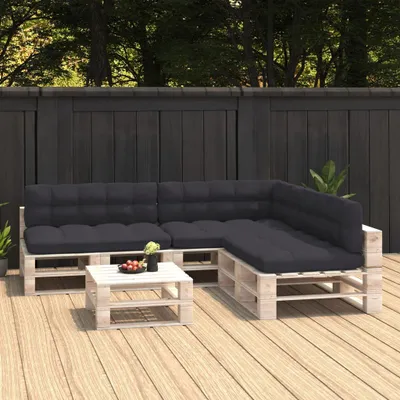 Produktbild von Design Palettensofa-Kissen 7 Stk. Anthrazit - Gartenmöbelauflagen 2025 Neu8987173 1parcel
