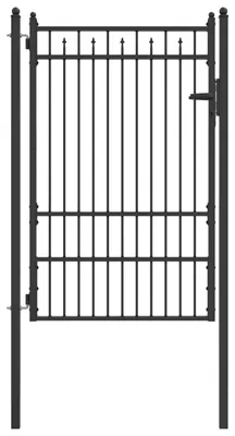 Immagine prodotto di vidaXL Cancello da recinzione HORST 100 x 150 cm in metallo nero, chiudibile a chiave