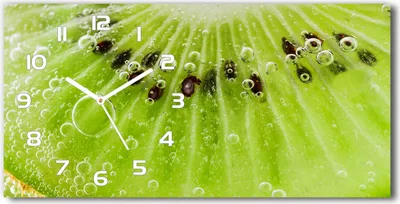Produktbild von Wanduhr aus Glas – 60x30 cm - Glasbild - Glasuhr - Gehärtetes Glas - weisse-zeiger - Kiwi