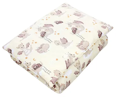 Produktbild von TupTam Kinder Gemusterte Bettdecken Set Ganzjahresdecke Bettdecke Kopfkissen Flachkissen 2tlg., Farbe: Dino Bärchen Braun Gelb, Größe: 135x100 cm