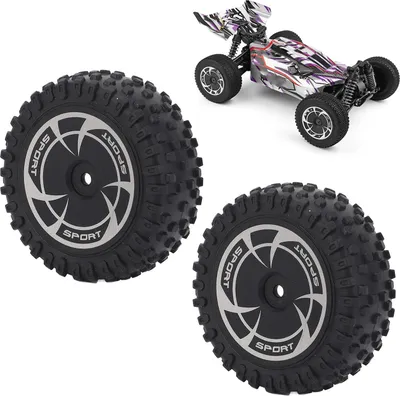 Obrázek produktu pro Sada pneumatik na přední kolo RC auta Výborná přilnavost gumy Přední pneumatika RC auta s plastovým nábojem pro WLtoys 144016-2988