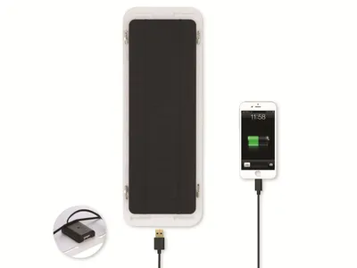 Produktbild von IWH Solarmodul, 12 V, 5 W, mit 2x USB- und 1x USB-C-Anschlüsse