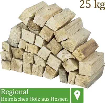 Obrázek produktu pro Dřevo na podpal borové dřevo 25 kg Pro kamna a krbové mísy grilovací polena Dřevo 25 cm sušené v peci Flameup