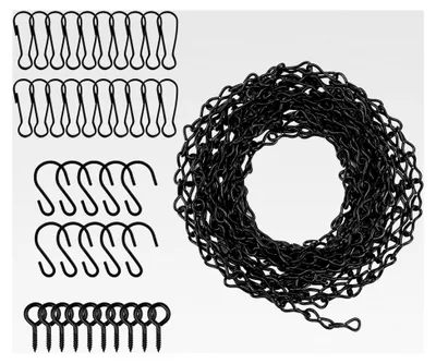 Produktbild von 500 cm Blumenampel Ketten zum Aufhängen, Metall Hängende Blumentopfkette mit 10 Haken, 20 Clips und 10 Schraubhaken
