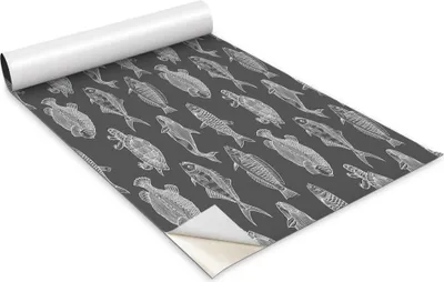 Obrázek produktu pro Samolepicí fólie na nábytek - dekorační fólie - stolní nábytek - lze stříhat na míru - kreslené rybičky a želvy - 100 x 50 cm