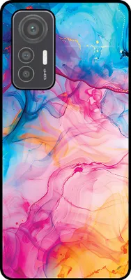 Produktbild von Smartphonica Telefon Fall geeignet für Xiaomi 12 Lite mit Regenbogen Acryl Marmor Print - TPU Backcover Fall Regenbogen Acryl Marmor Design