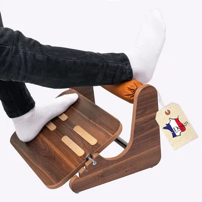 Fußstütze mit Knöchelstütze, höhenverstellbar, ergonomisch, Holz