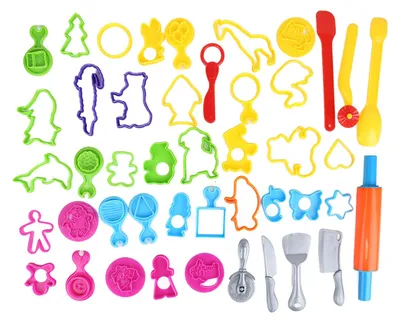 Immagine prodotto di 41pcs Set di strumenti per l'impasto Kit di plastica di vari colori e forme per bambini e ragazzi
