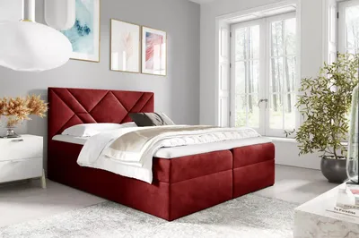 Obrázok produktu pre Boxspringová posteľ ASKOT - 200x220, červená + topper