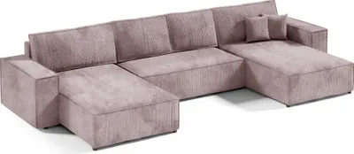 Produktbild von KEF Ecksofa Porto – U-Form – 398x85x185 cm – Mit Schlaffunktion – Liegefläche 140x344 cm – Mit Bettkasten – Wellenfedern und Schaumstoff - Poso 27