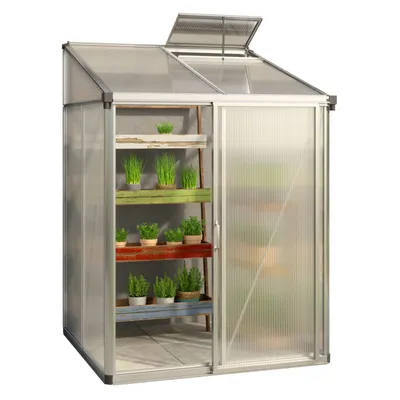 Produktbild von GFP Gewächshaus Anlehngewächshaus Eden 22 aus Alu - 151x147 cm - 10 mm Polycarbonat Doppelstegplatten