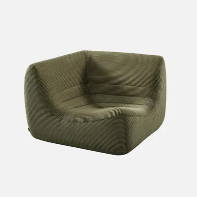 Produktbild von sweeek - Eck-Sessel mit Cordbezug, 1-Sitzer - Khaki