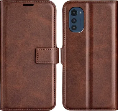 Produktbild von Motorola Moto E32(s) Hülle - Coverup Deluxe Klapphülle - Dunkelbraun