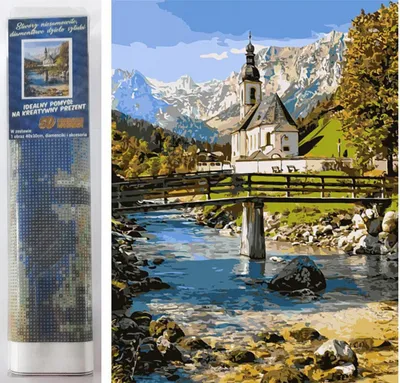 Zdjęcie produktu dla Diamentowy obraz Norimpex kościół w Ramsau 30x40cm