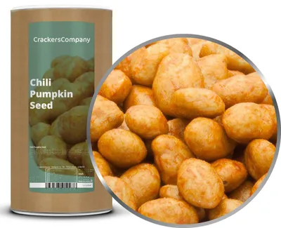 Produktbild von CrackersCompany Chili-Kürbiskerne (Chili Pumpkin Seed), Membrandose 550 g