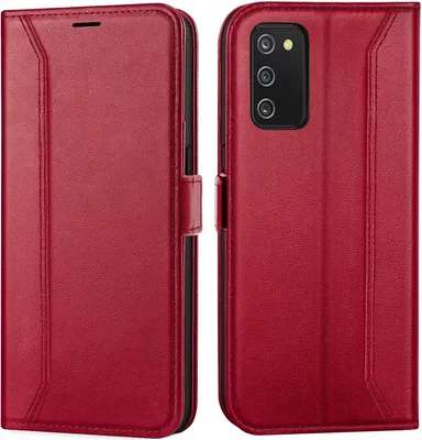 Produktbild von Conie RFID Klapp Tasche für Samsung Galaxy A03s Kartenfach Hülle Rundumschutz in Rot