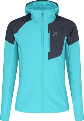 Produktbild von Spitze Hooded Maglia Woman - Fleecejacke für Damen, Montura, Farbe:730890-TURQUOISE/GRAPHITE BLUE, Größe:L