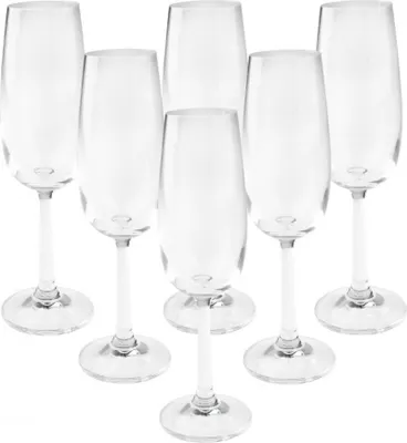 Obrázok produktu pre Sada 6 pohárov na šampanské bez značky, 180 ml