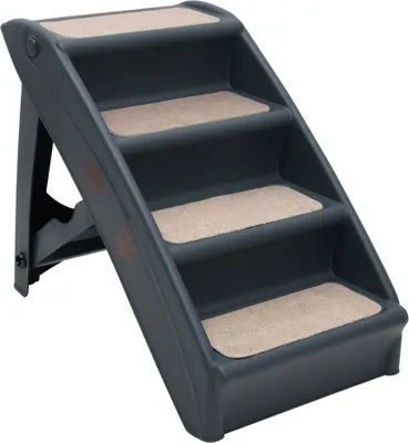 Produktbild von Hundetreppe mit 4 Stufen Klappbar Dunkelgrau
