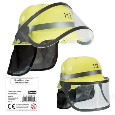 Produktbild von Feuerwehrhelm für Kinder mit Visier und Nackentuch