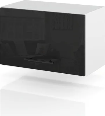 Zdjęcie produktu dla Szafka Kuchenna Wisząca Okapowa Modułowa 60Cm Spremium Czarny Połysk