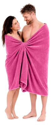 Produktbild von altego Saunahandtuch 100 x 200 cm – Saunatuch Baumwolle & Badehandtuch groß, Duschtuch 100x200,  (Rosa)