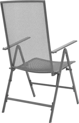 Imagen del producto de vidaXL: Juego de 2 sillas plegables apilables, color gris acero