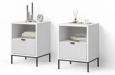 Produktbild von Nachttisch Livinity Aterno Weiß 2er Set, Model 58900