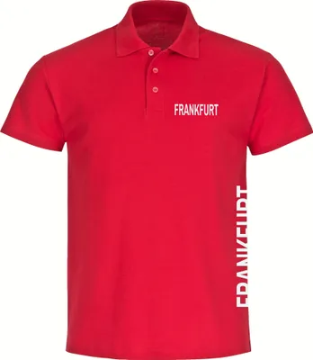 Produktbild von multifanshop Poloshirt - Frankfurt - Brust & Seite, rot, Größe XXL