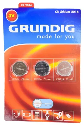Produktbild von Grundig Knopfzellenbatterien 3-tlg. Alkaline, Lithium und Hearing Aid