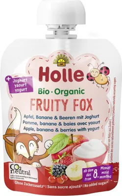 Produktbild von Holle Fruity Fox Apfel Banane & Beeren mit Joghurt -- 85g